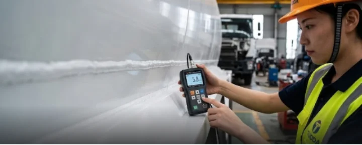 Tank Thickness Inspection for Refurbished Truck.