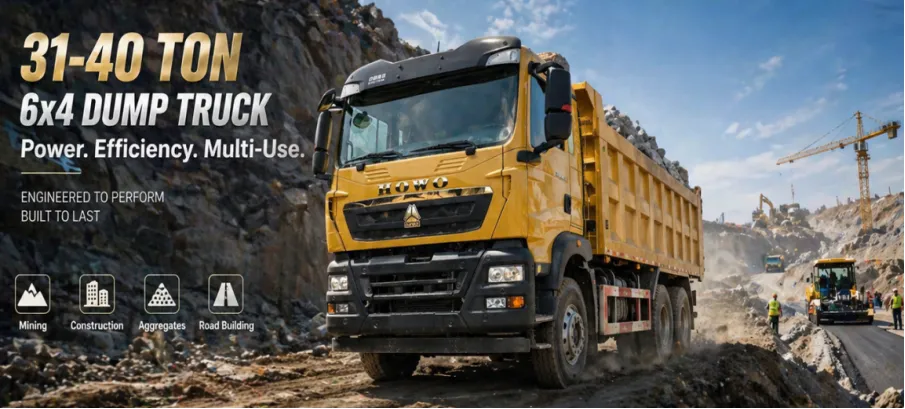 31-40 ton 6x4 dump truck for mining and construction