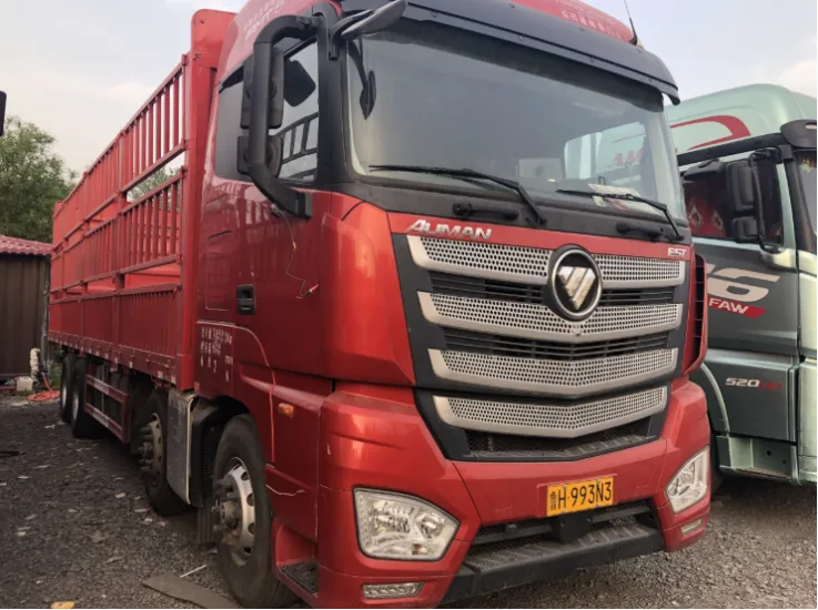 Red high-sided truck